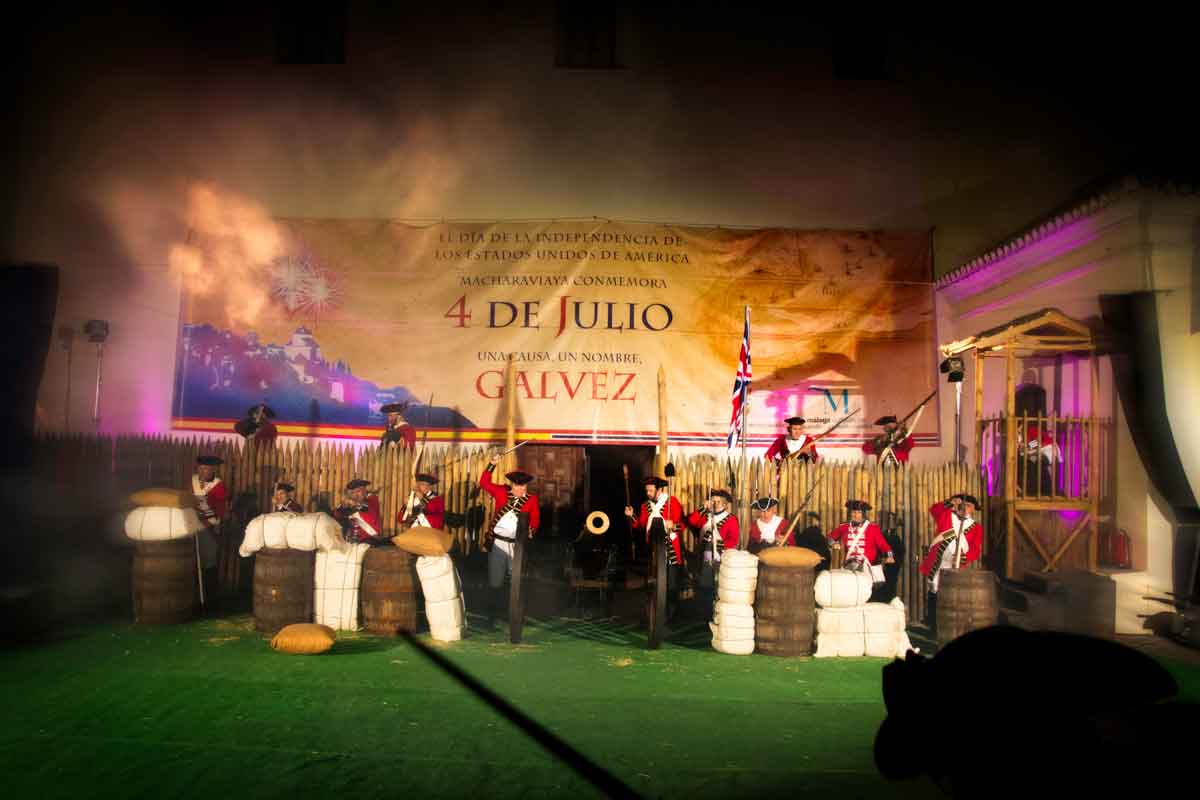 Recreación histórica independencia de Estados Unidos el 4 de julio en Macharaviaya, Bernardo Gálvez